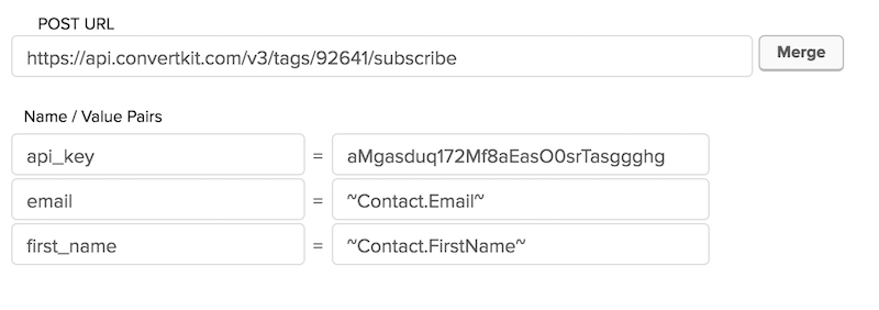 ConvertKit HTTP post